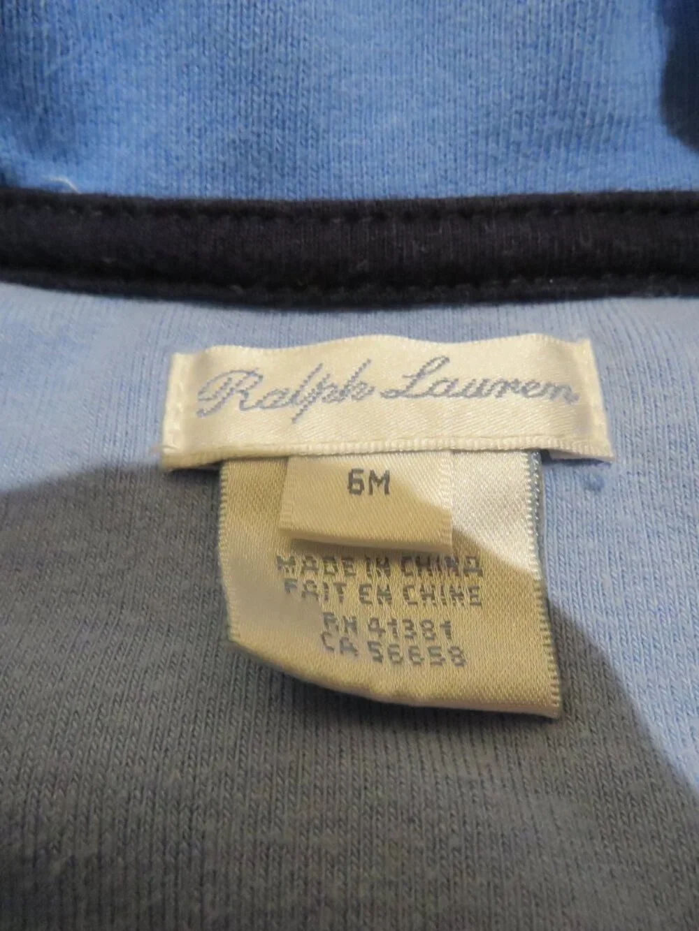 RALPH LAUREN Shawl Collar Baby Velour Footed Coverall Blue 6 Months Warm Winter